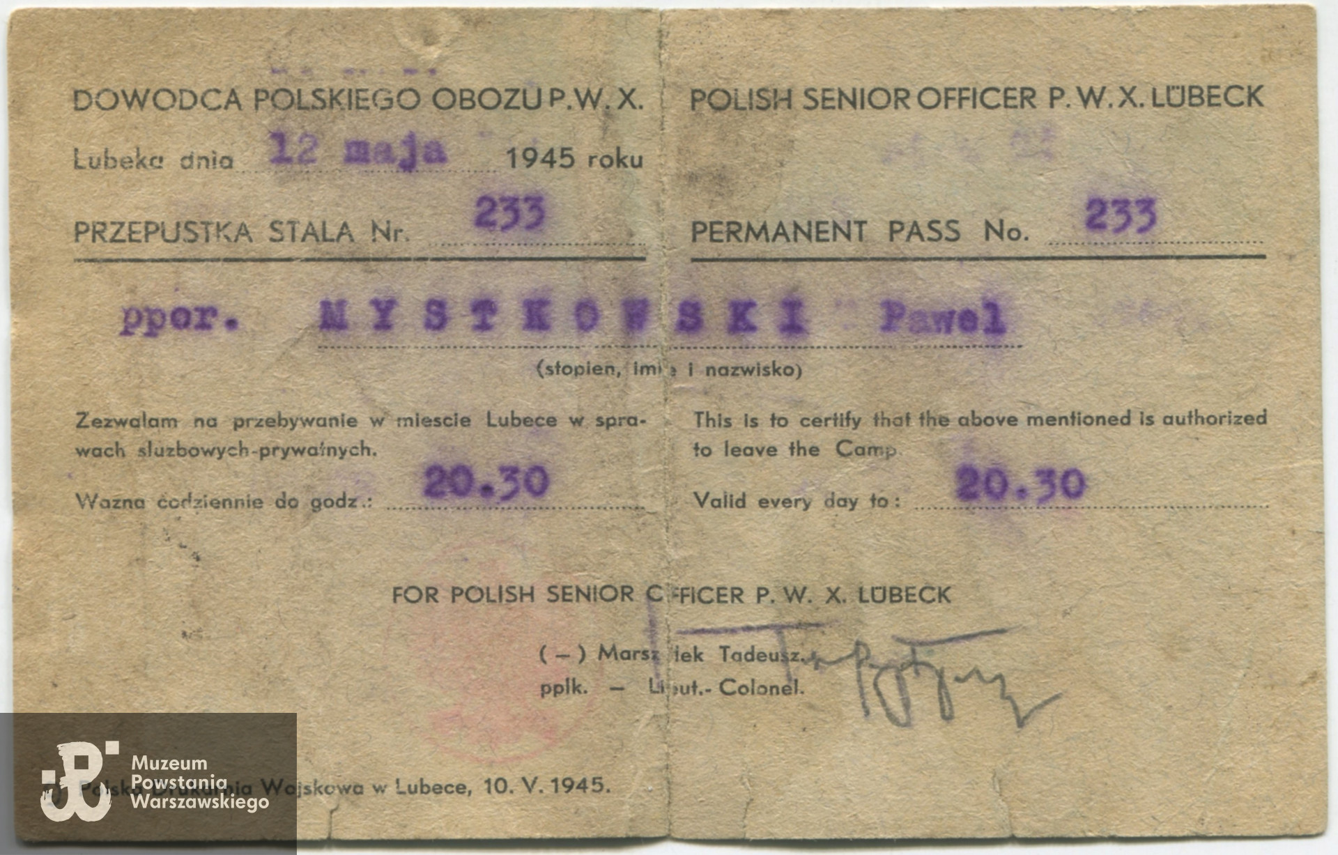 Dokument  ze zbiorów rodzinnych