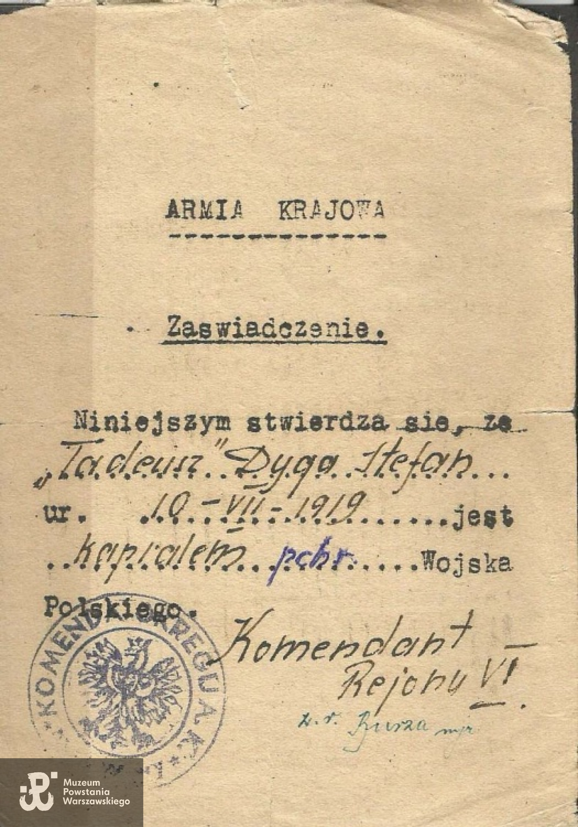 Archiwum rodzinne  Marka Dygi.