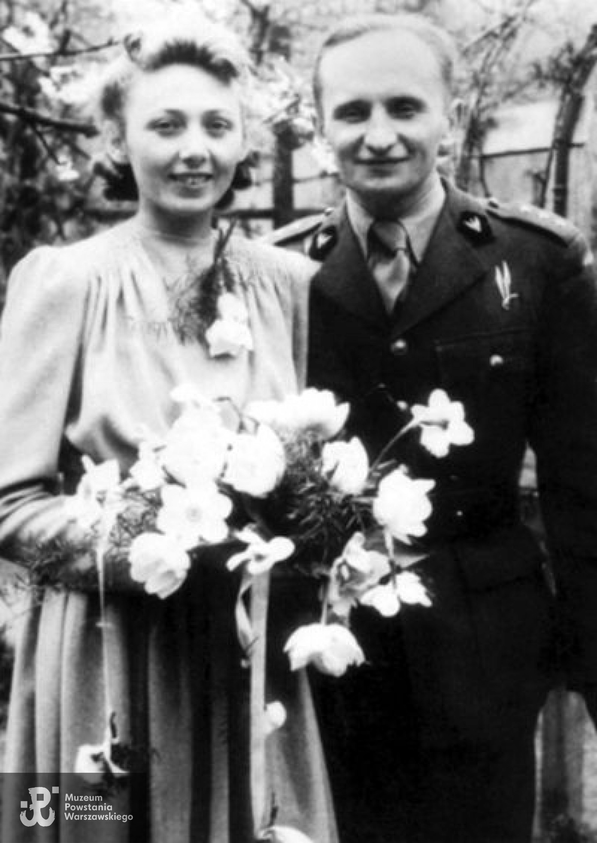 Por. Jadwiga Głuchowska - Kociołek pseudonim "Leszka Bor"  i ppłk. Adam Kociołek, 1946 r. Fot. archiwum rodzinne.