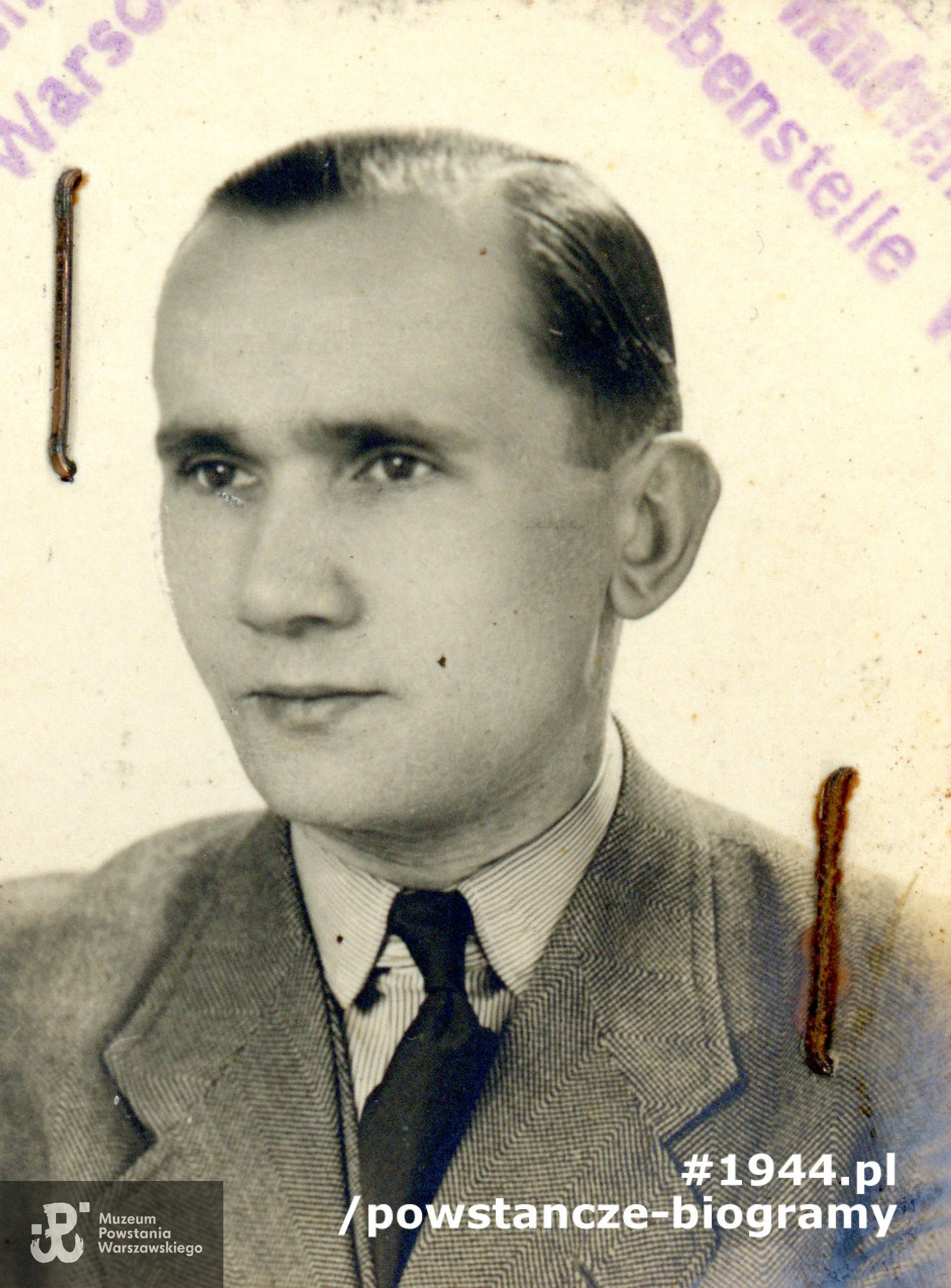 plut. pchor. Eugeniusz Tadeusz Hebda ps. "Hak" (1912-1944).  Ze zbiorów Muzeum Powstania Warszawskiego, sygn. P/7058