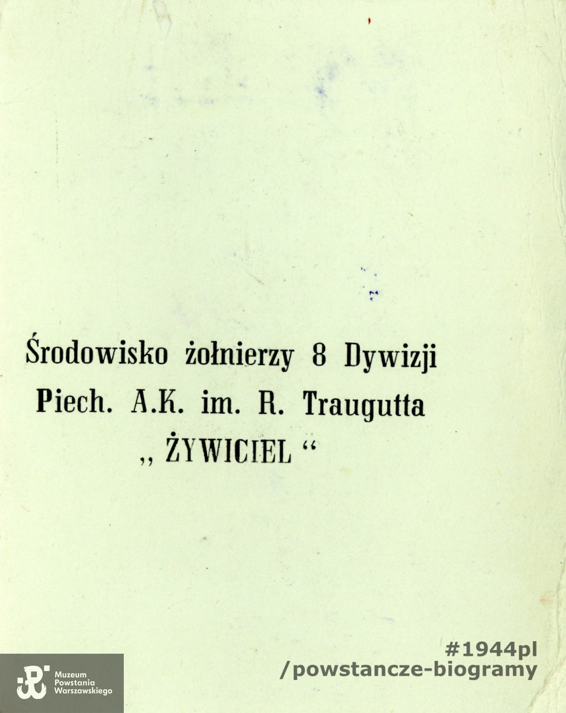 Legitymacja  ze zbiorów rodzinnych p. Joanny Kozłowskiej, córki