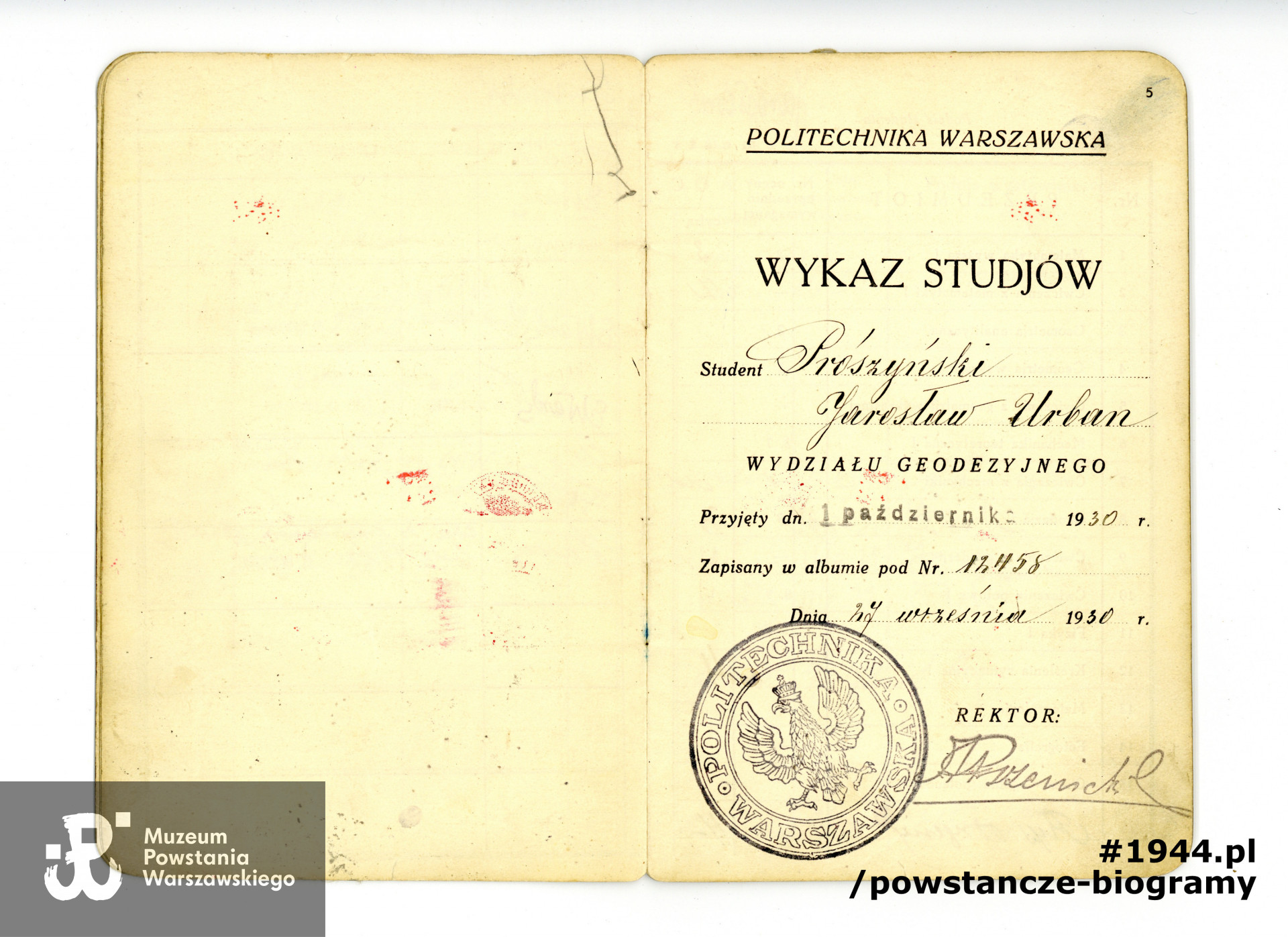 Z archiwum rodzinnego p. Krystyny Prószyńskiej