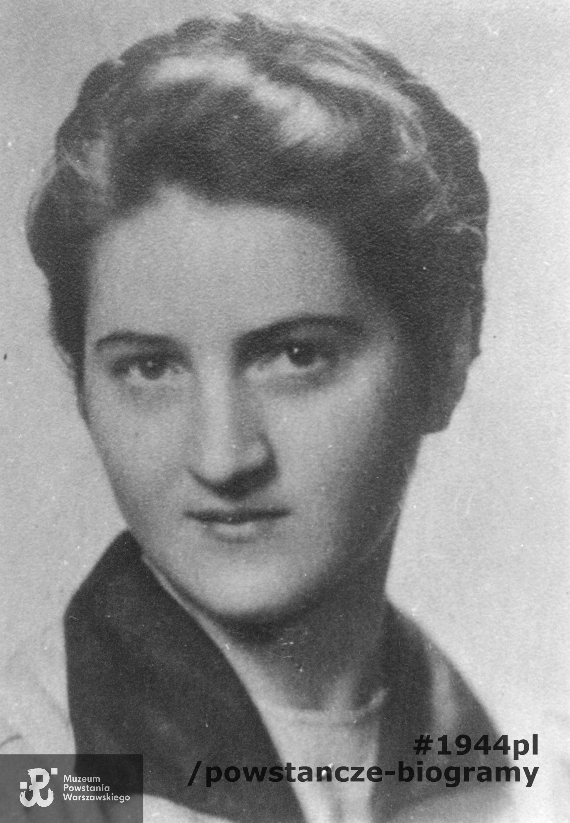Jadwiga Pryba ps. "Wisia" - zdjęcie z 1944 r. Fot. materiały do Słownika Uczestników PW - kwerenda BUW