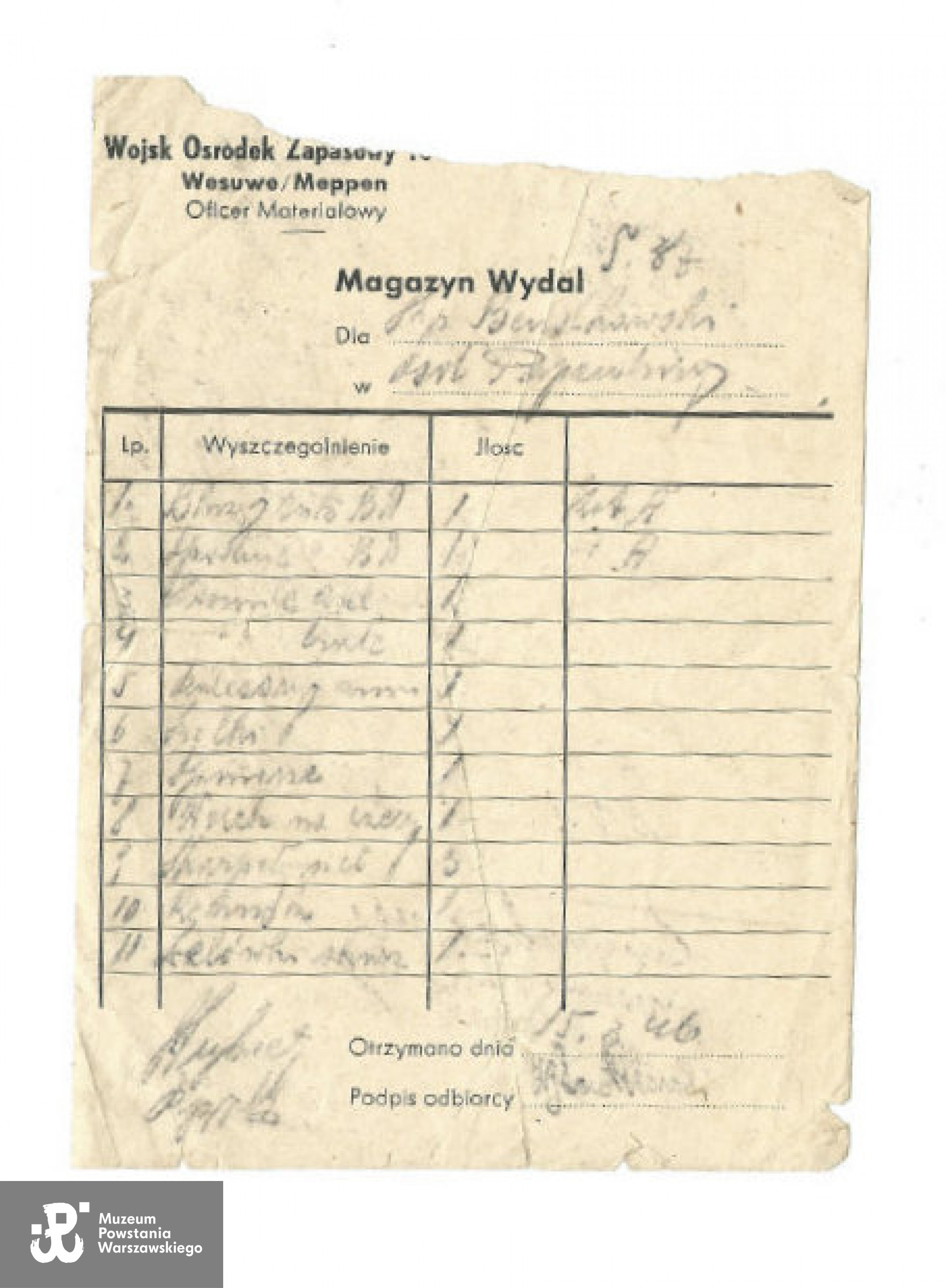 Z archiwum rodzinnego syna, p. Ryszarda Bendkowskiego