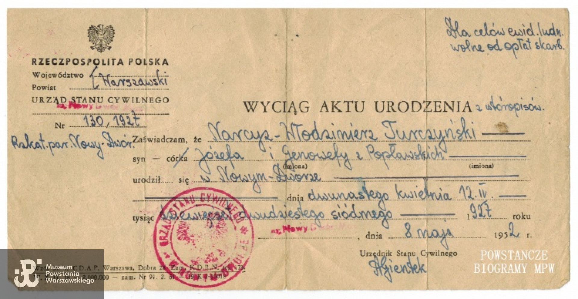 Z archiwum rodzinnego Dariusza Bogdana Turczyńskiego.