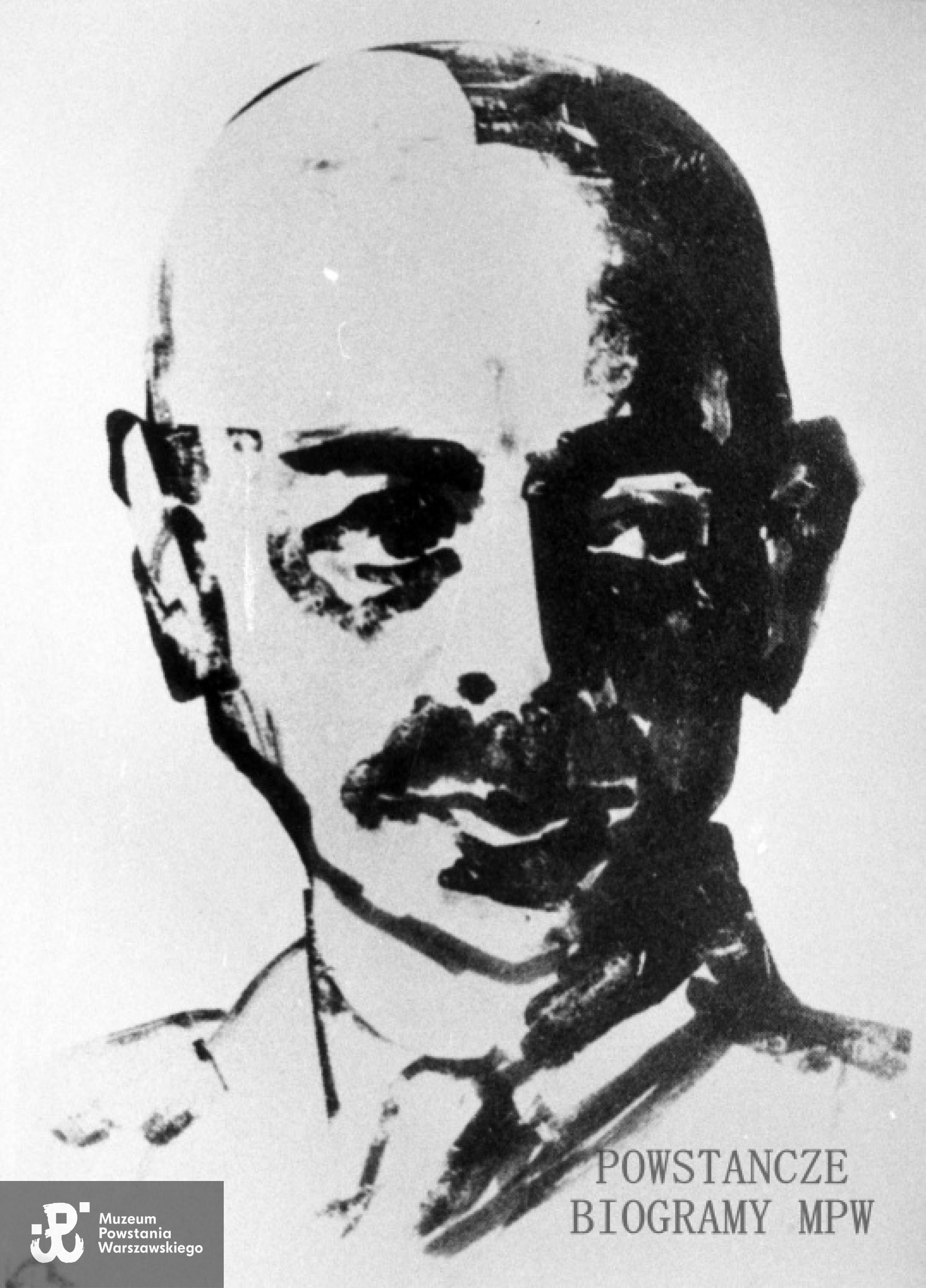 Rysunek przedstawiający gen. "Bóra"- Tadeusza Komorowskiego. Autor nieznany. Ze zbiorów Muzeum Powstania Warszawskiego, sygn. MPW-IH/783