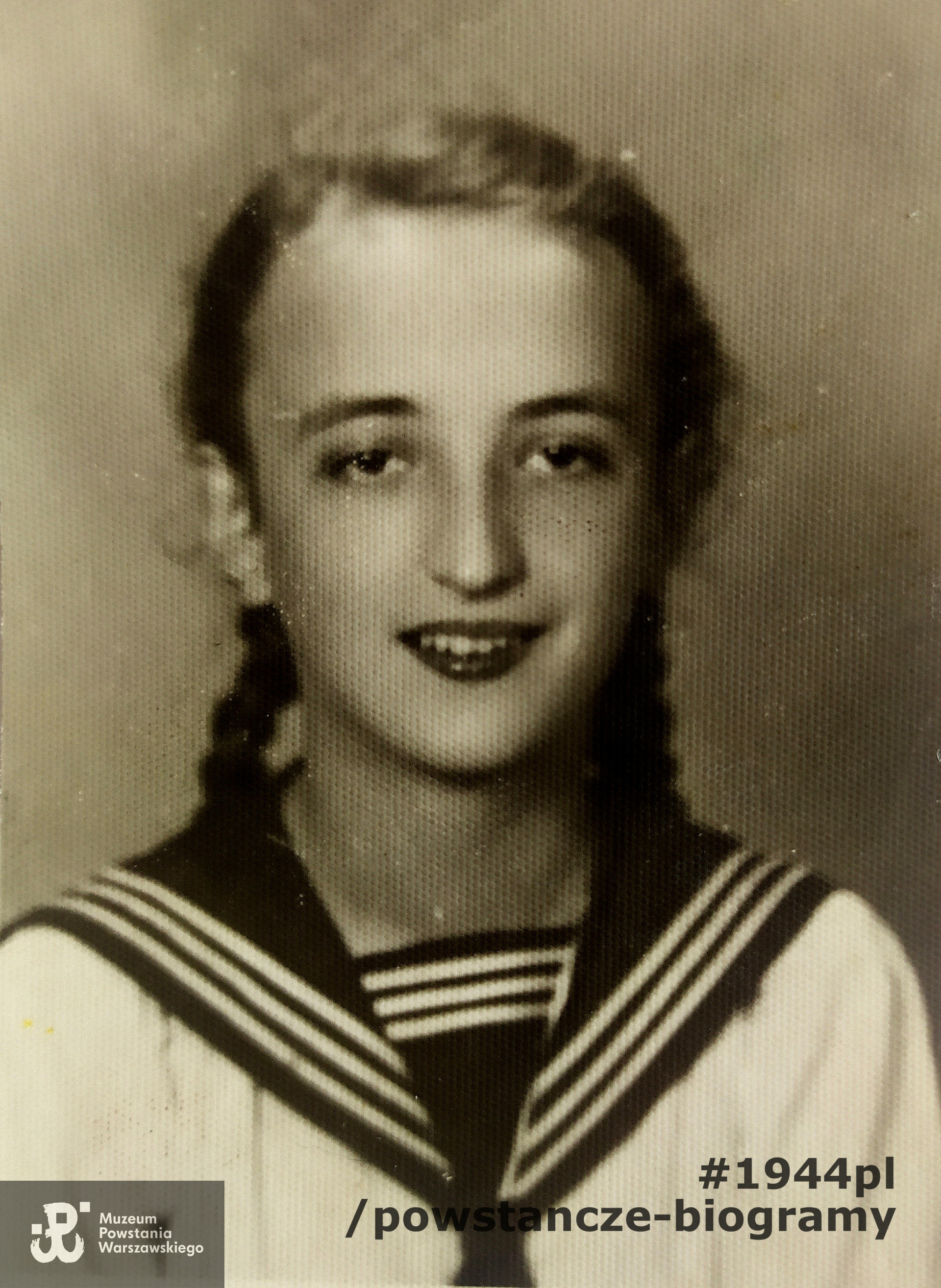 Wiesława Maria Sołgała (1927-2021), ps. "Sosnowska". Zdjęcie z legitymacji szkolnej wykonane w 1943/1944 roku. 