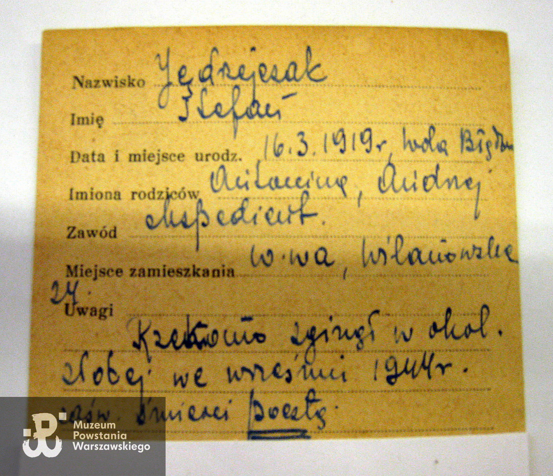 Polski Czerwony Krzyż - kartoteka