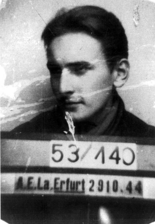 Leszek Kosiński jako robotnik przymusowy zakładów w Erfurcie - październik 1944 r.