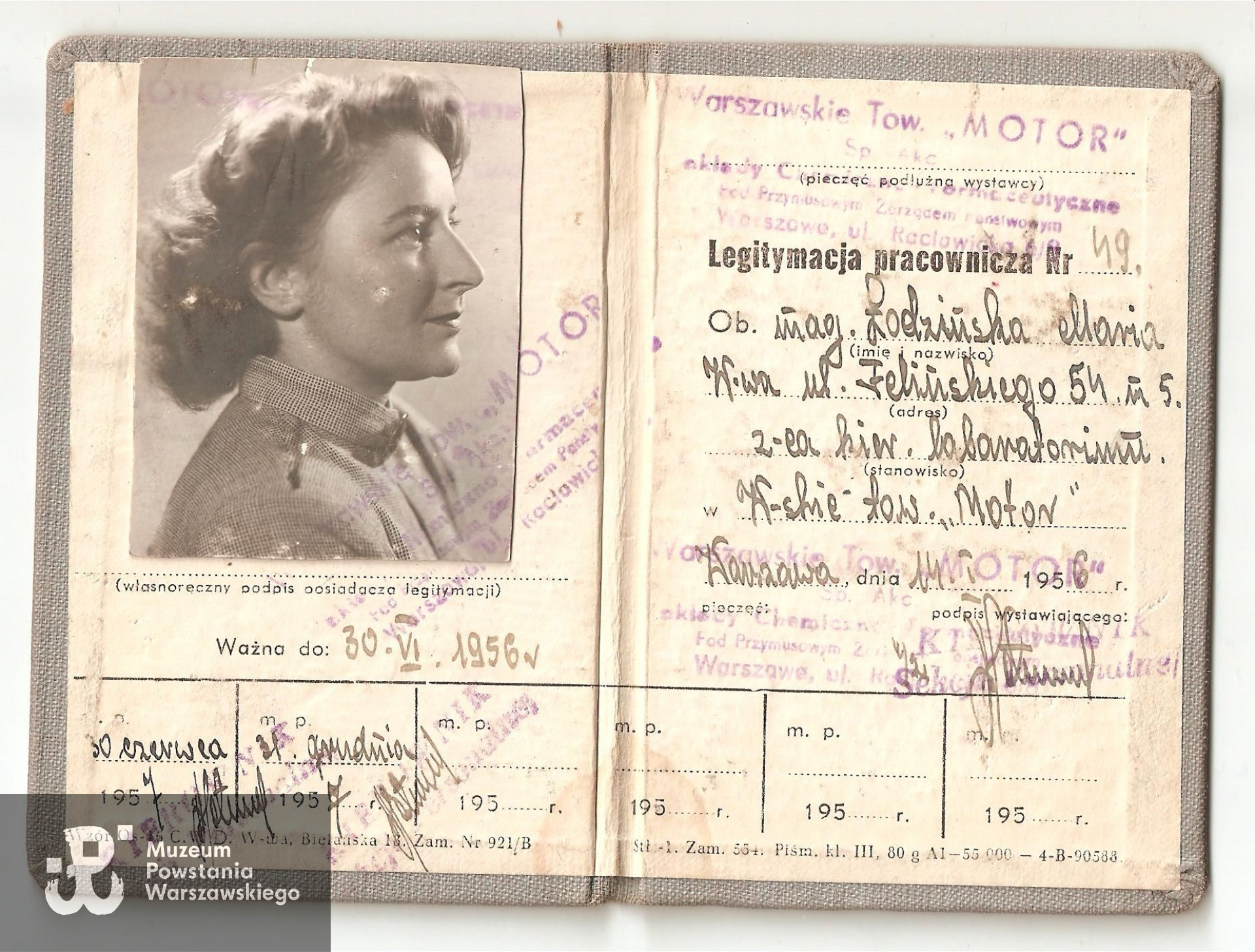 Potwierdzenie nadania przekazu pocztowego. Odbiorca Wanda Jung-Zabłocka, Krucza 10. 9.06.1944 r. Z archiwum rodzinnego Witolda Smoleńskiego