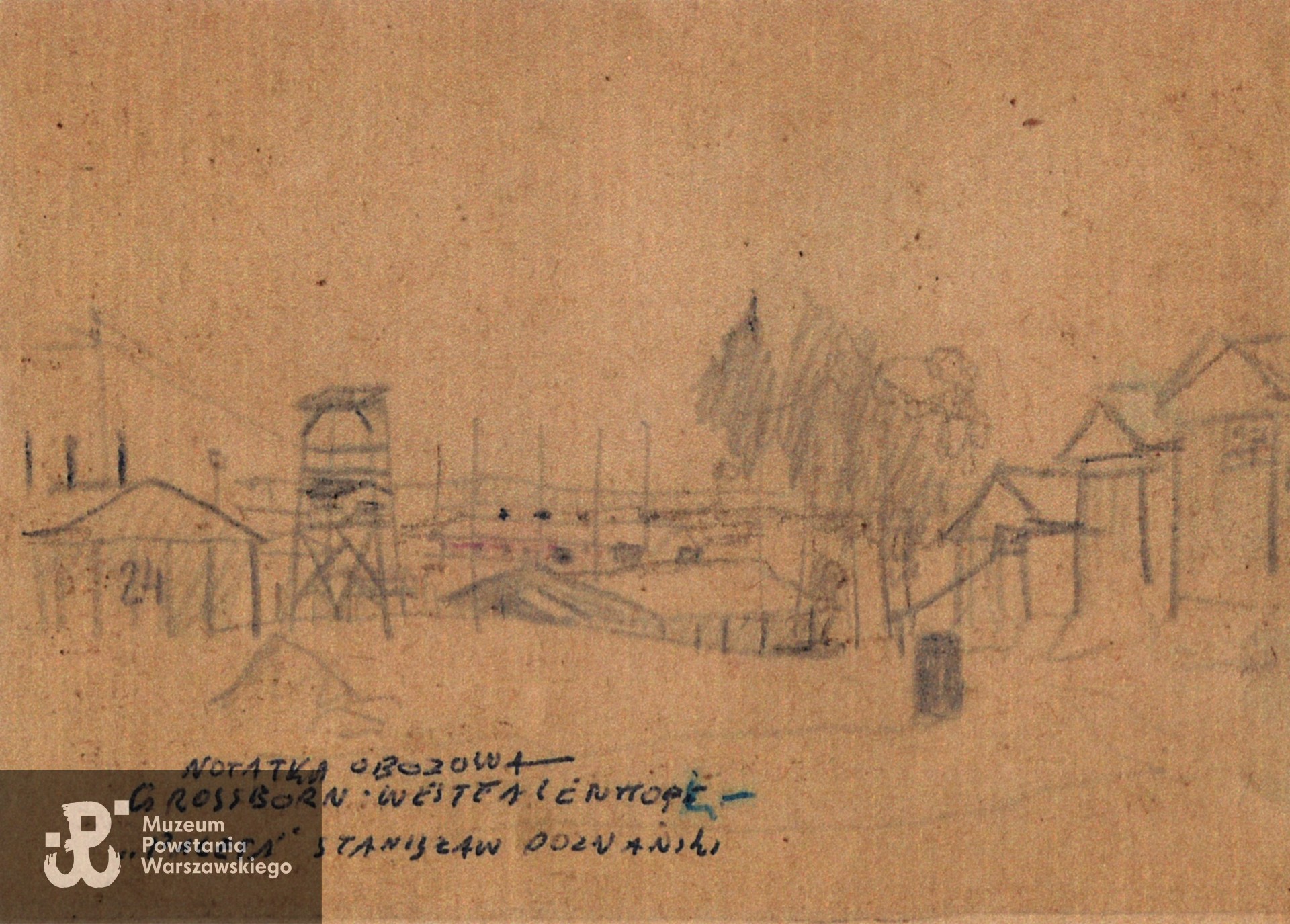 Rysunek ze zbiorów prywatnych, skan za pośrednictwem  p. Beata Trzcińskiej przekazany do Pokoju Kombatanta MPW