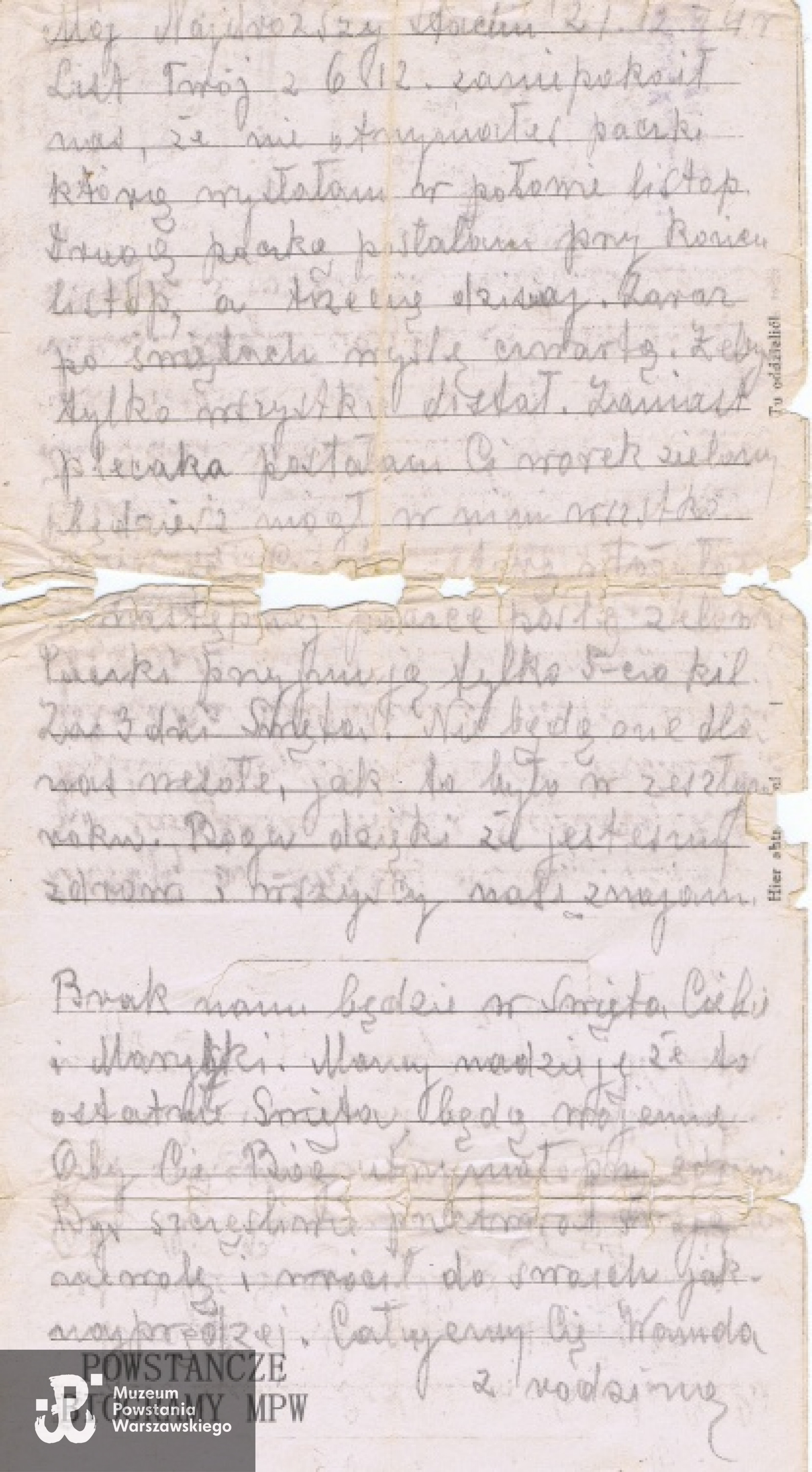 Korespondencja obozowa ze Stalagu XI A. Z archiwum rodzinnego Elżbiety Olszowskiej