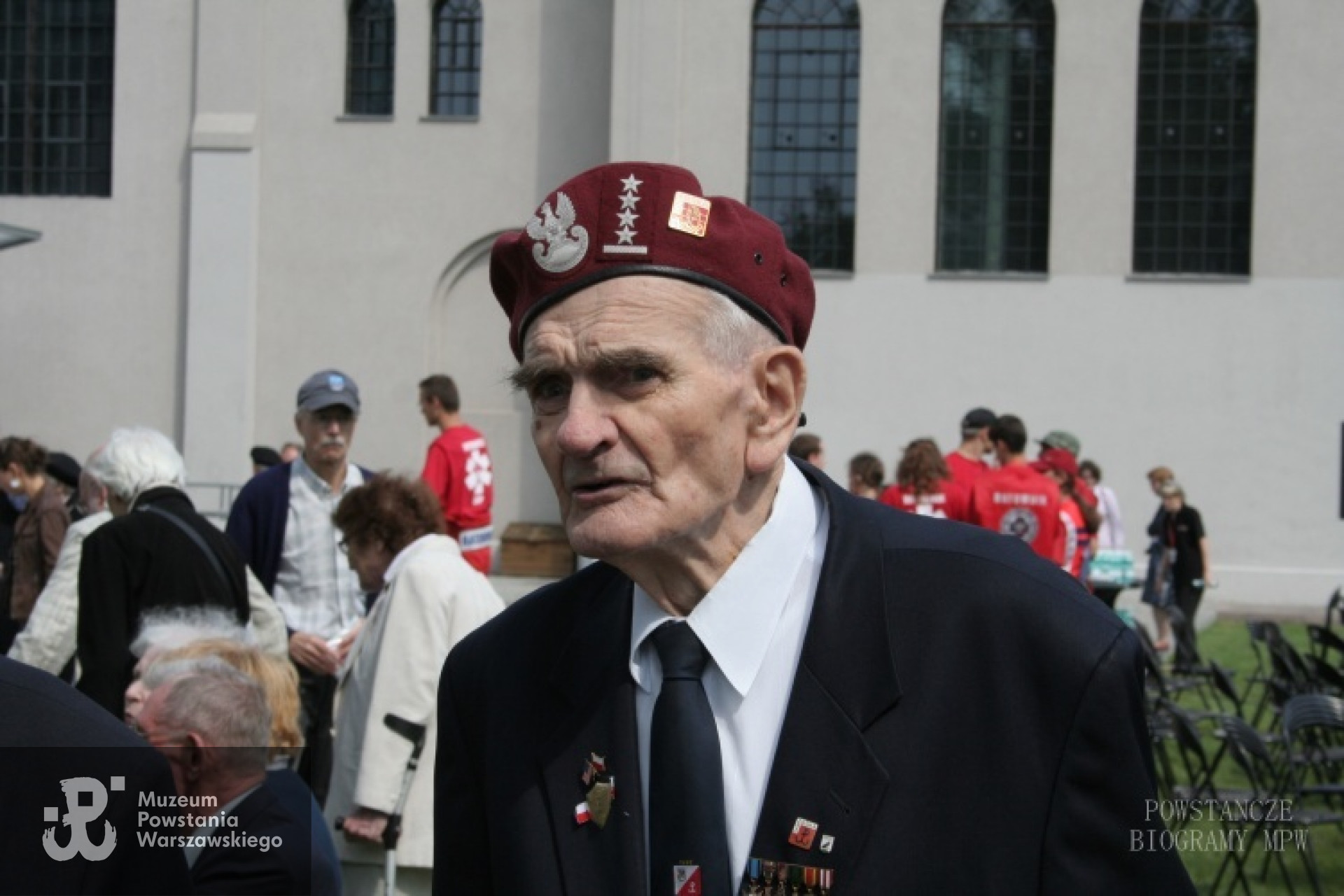 kpt. Stanisław Sieradzki podczas uroczystości w Parku Wolności w Muzeum Powstania Warszawskiego, 29 lipca 2007, fot. Remigiusz Malinowski (MPW)