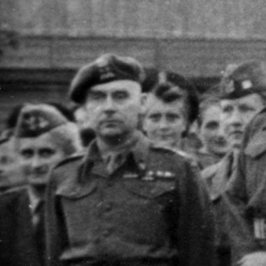 Gen. Stanisław Maczek visit to the liberated Oberlangen camp