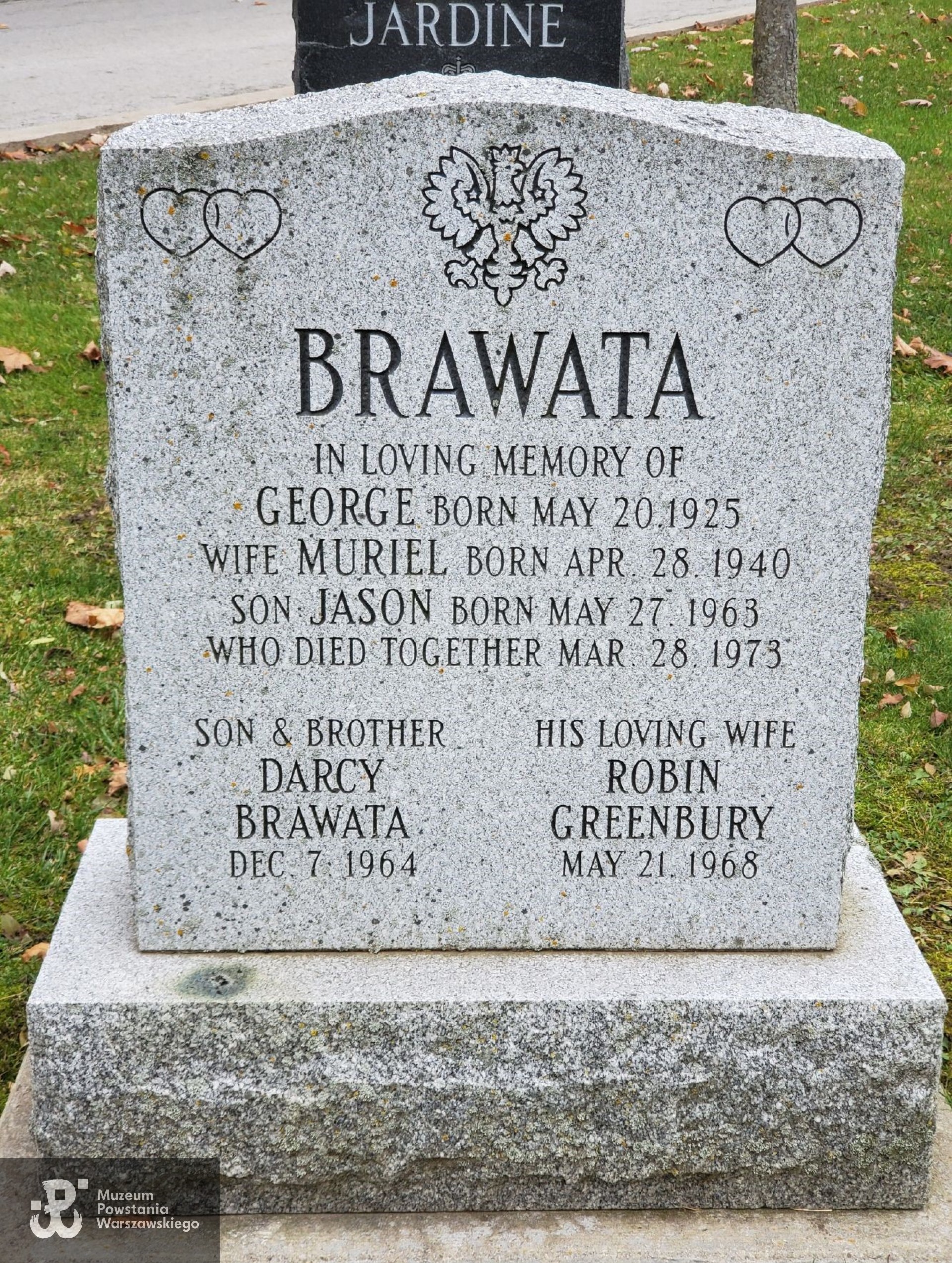 Grób symboliczny na Laurel Hill Cemetery w Caledon (Kanada). Źródło: https://www.findagrave.com/memorial/158420593/george-brawata [dostęp: 06.06.2025].