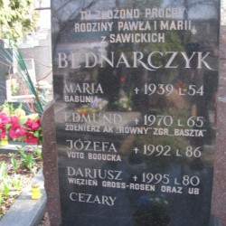 Źródło: https://grobonet.com/p/warszawaczerniakowski/16262/edmund-bednarczyk-warszawa-czerniakowski [dostęp: 15.05.2025].