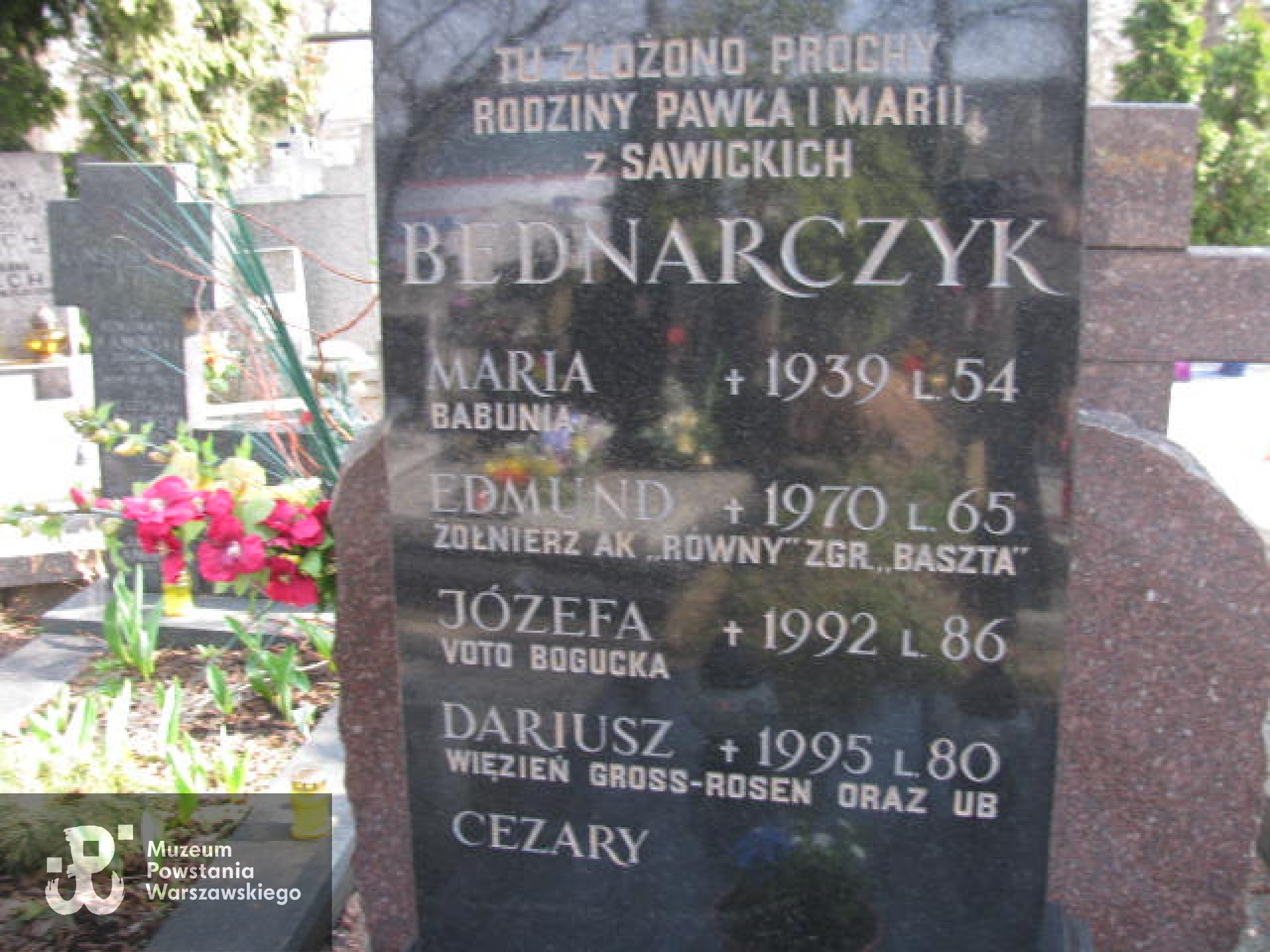 Źródło: https://grobonet.com/p/warszawaczerniakowski/16262/edmund-bednarczyk-warszawa-czerniakowski [dostęp: 15.05.2025].