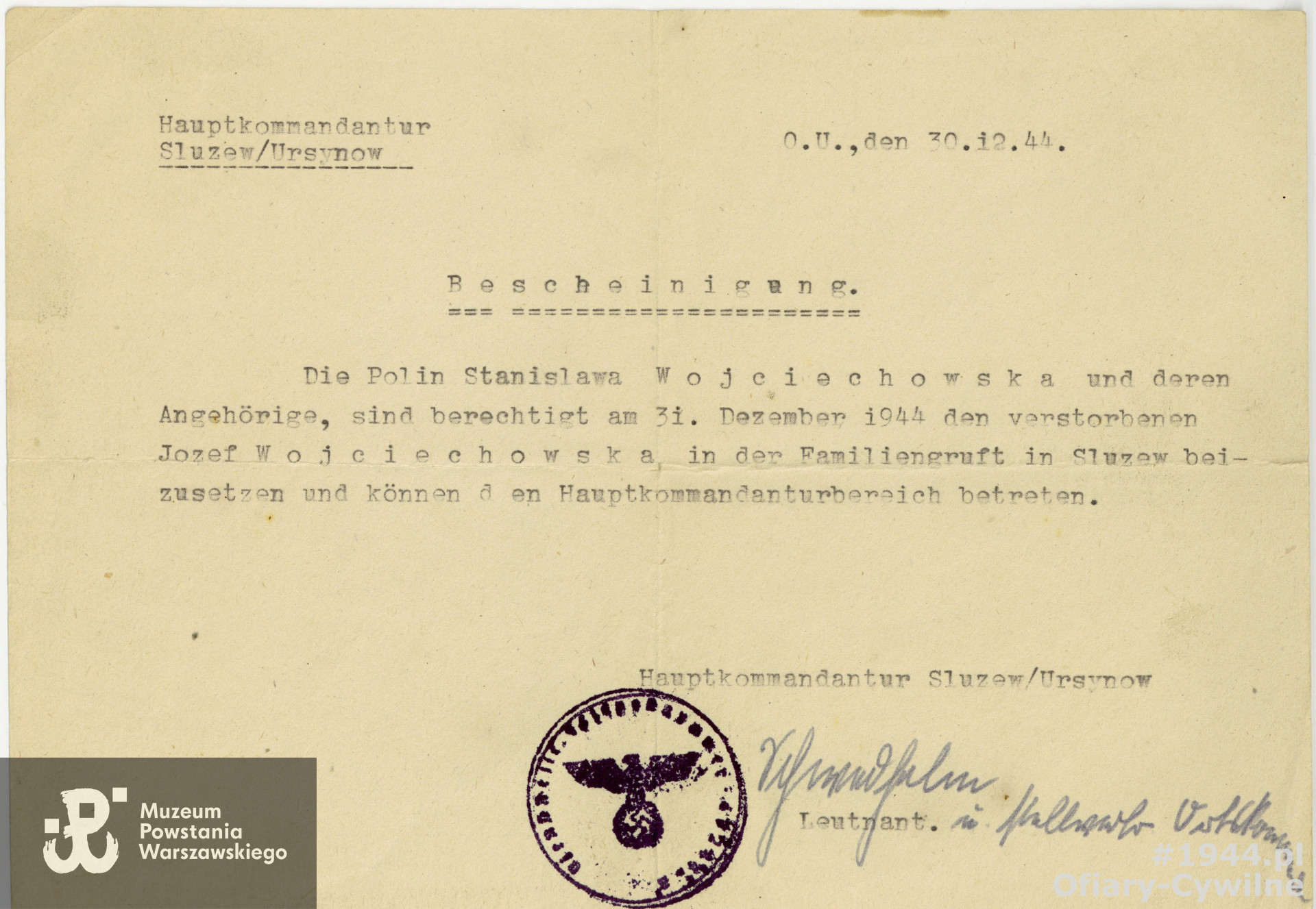 ze zbiorów Muzeum Powstania Warszawskiego nr akcesji P/5057