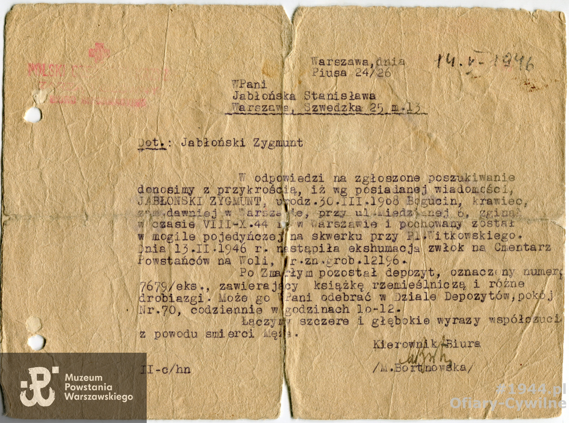 Zbiory Muzeum Powstania Warszawskiego nr akcesji P/9038