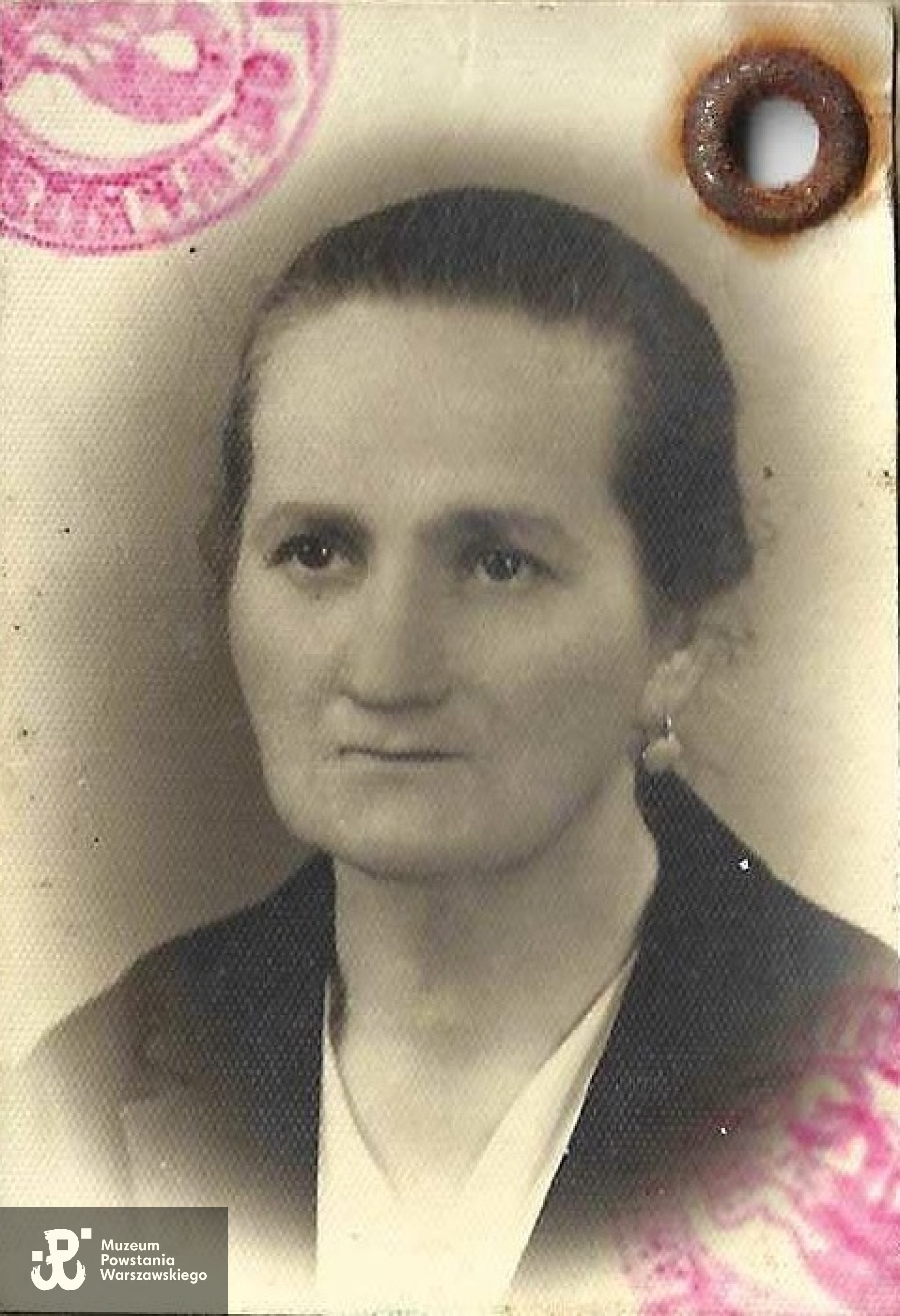 fotografia z okupacyjnej kenkarty Marianny Ołdakowskiej, udostępnił p. Andrzej Świetlik