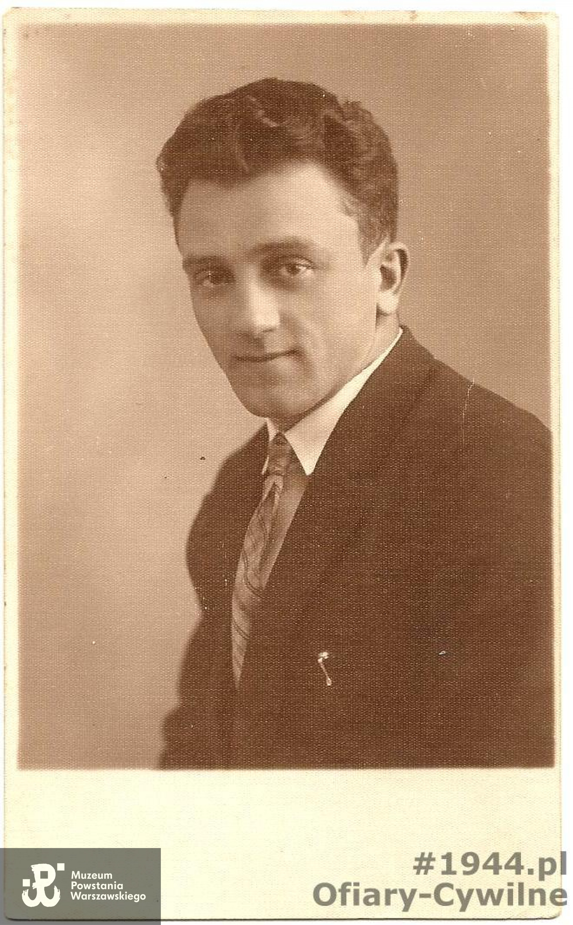 Stefan Cichocki (1914-1944), zdjęcie ze zbiorów syna pana Andrzeja Cichockiego, udostępnione przez panią Hannę Grabowską