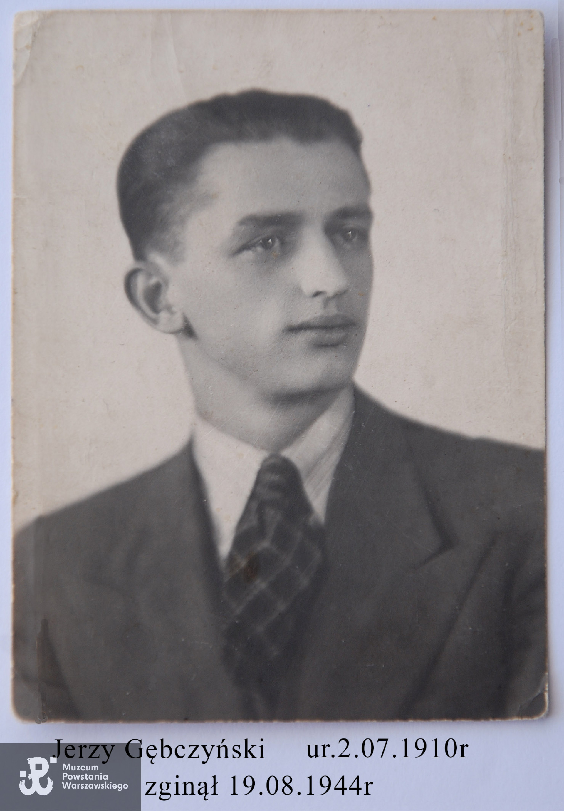 Jerzy Wacław Gębczyński (1910-1944), fotografię udostępniła Pani Agnieszka Gębczyńska