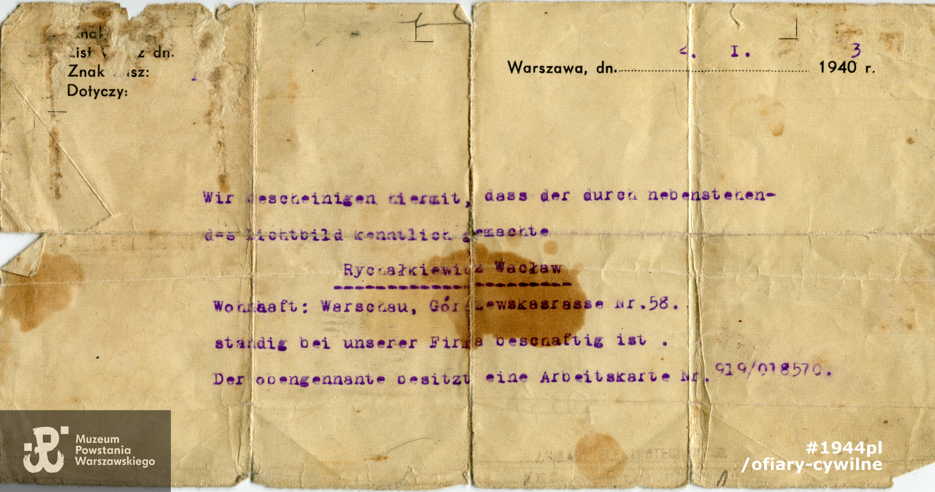 zbiory Muzeum Powstania Warszawskiego nr akcesji P/8473