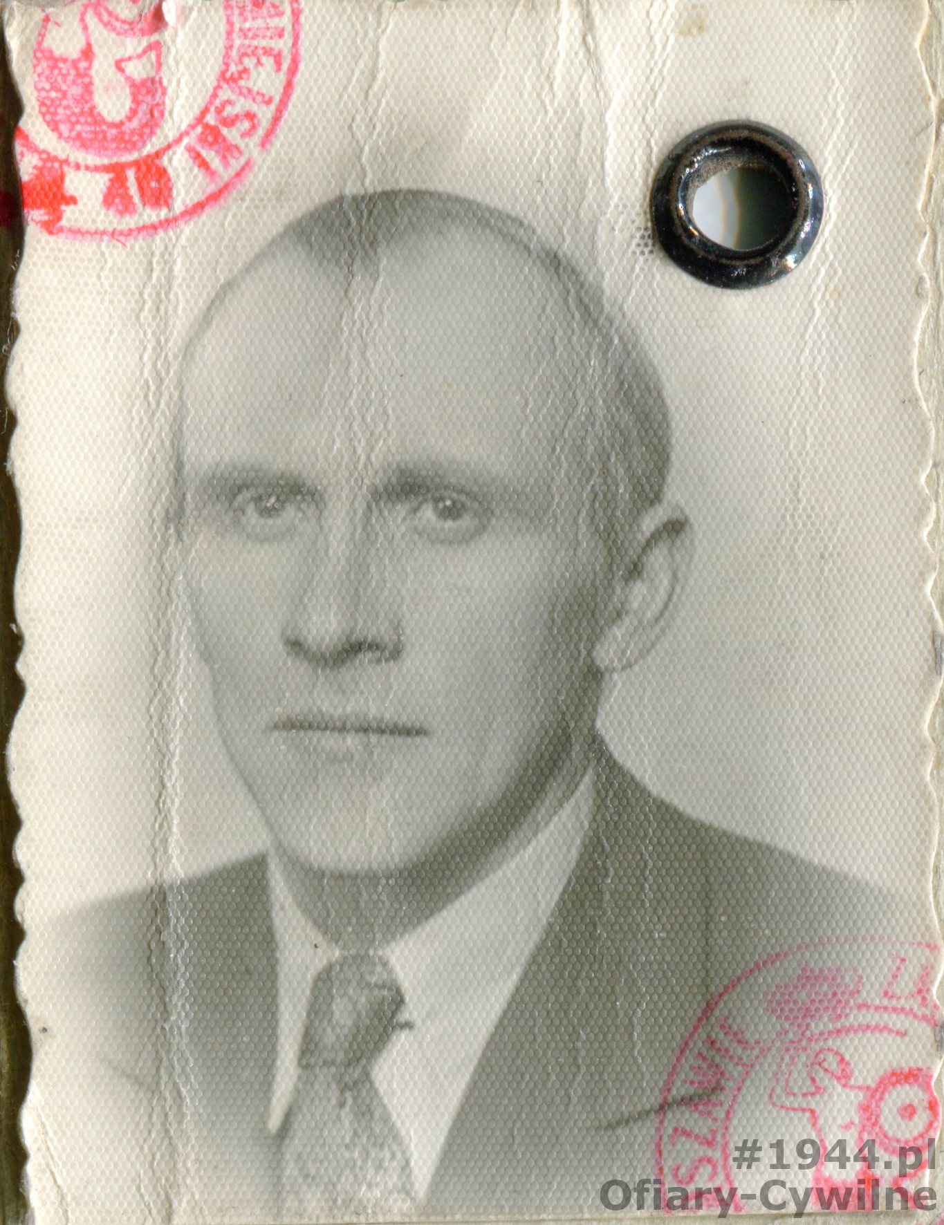 Marian Dąbrowski (1907-1944), zdjęcie z kenkarty, ze zbiorów rodzinnych pana Witolda Dąbrowskiego