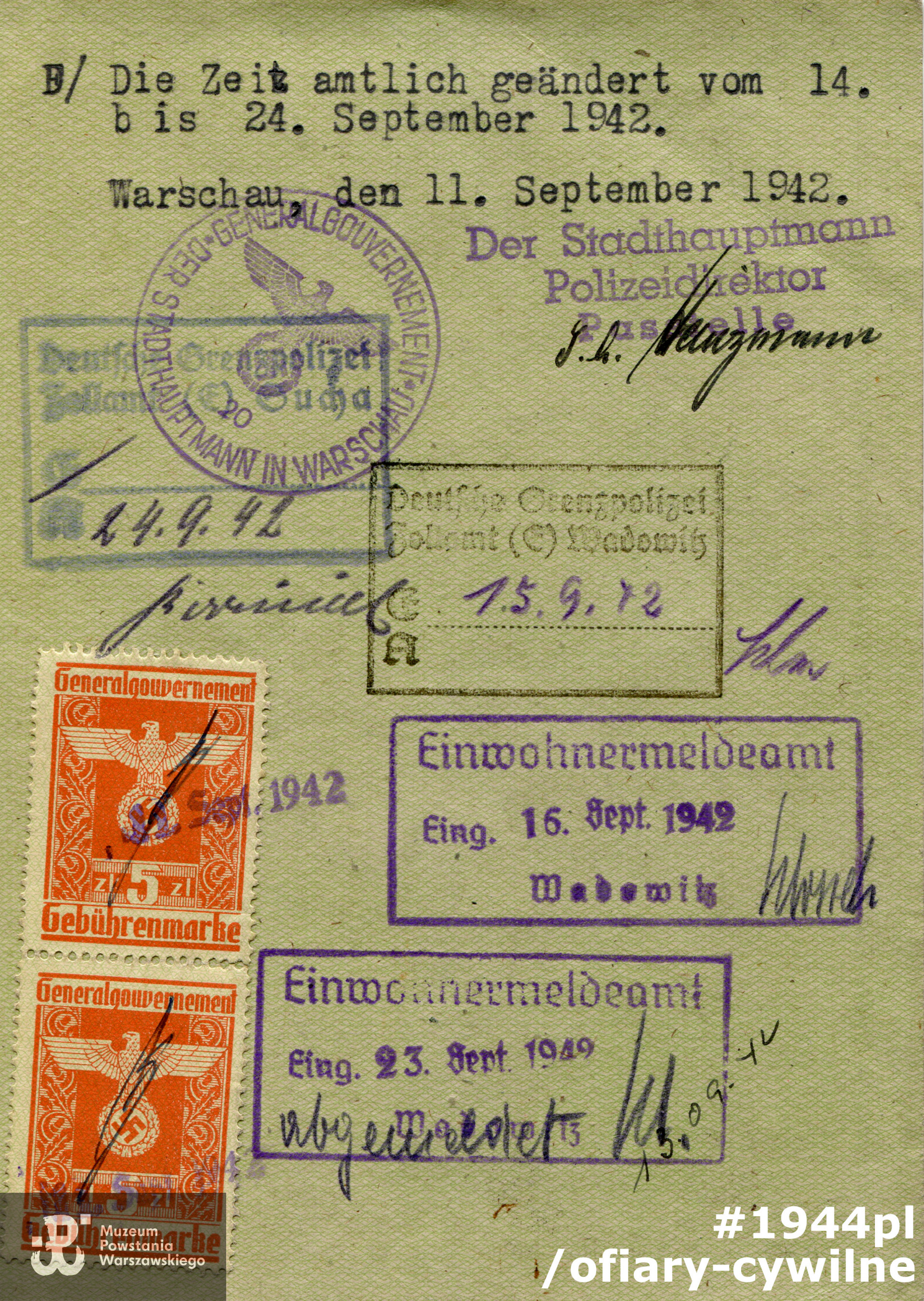 Dokument udostępniony przez syna Pana Marka Gedla