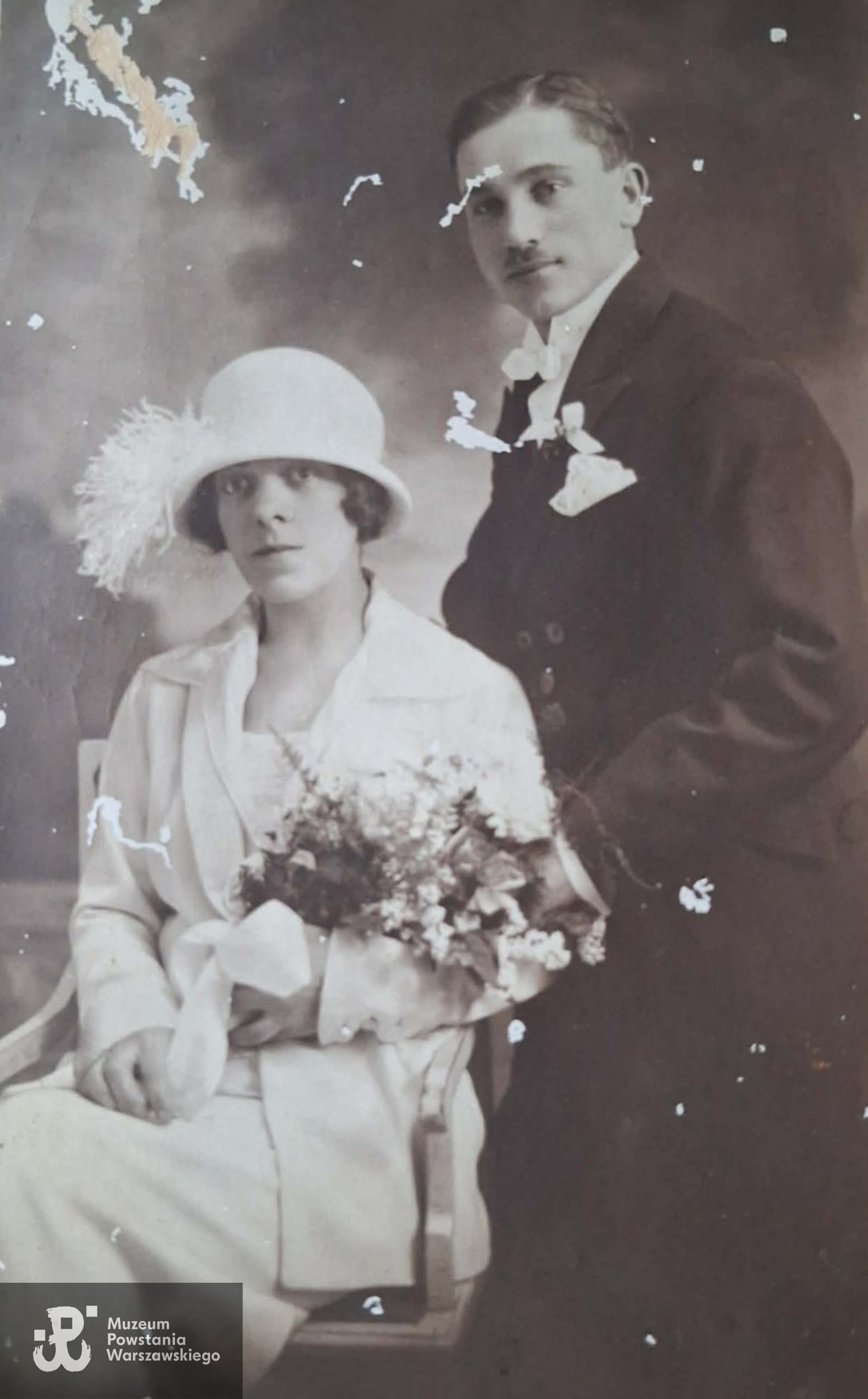 fotografia ślubna Andrzeja i Józefy Mroczków, udostępniła p. Beata Mroczek Markey