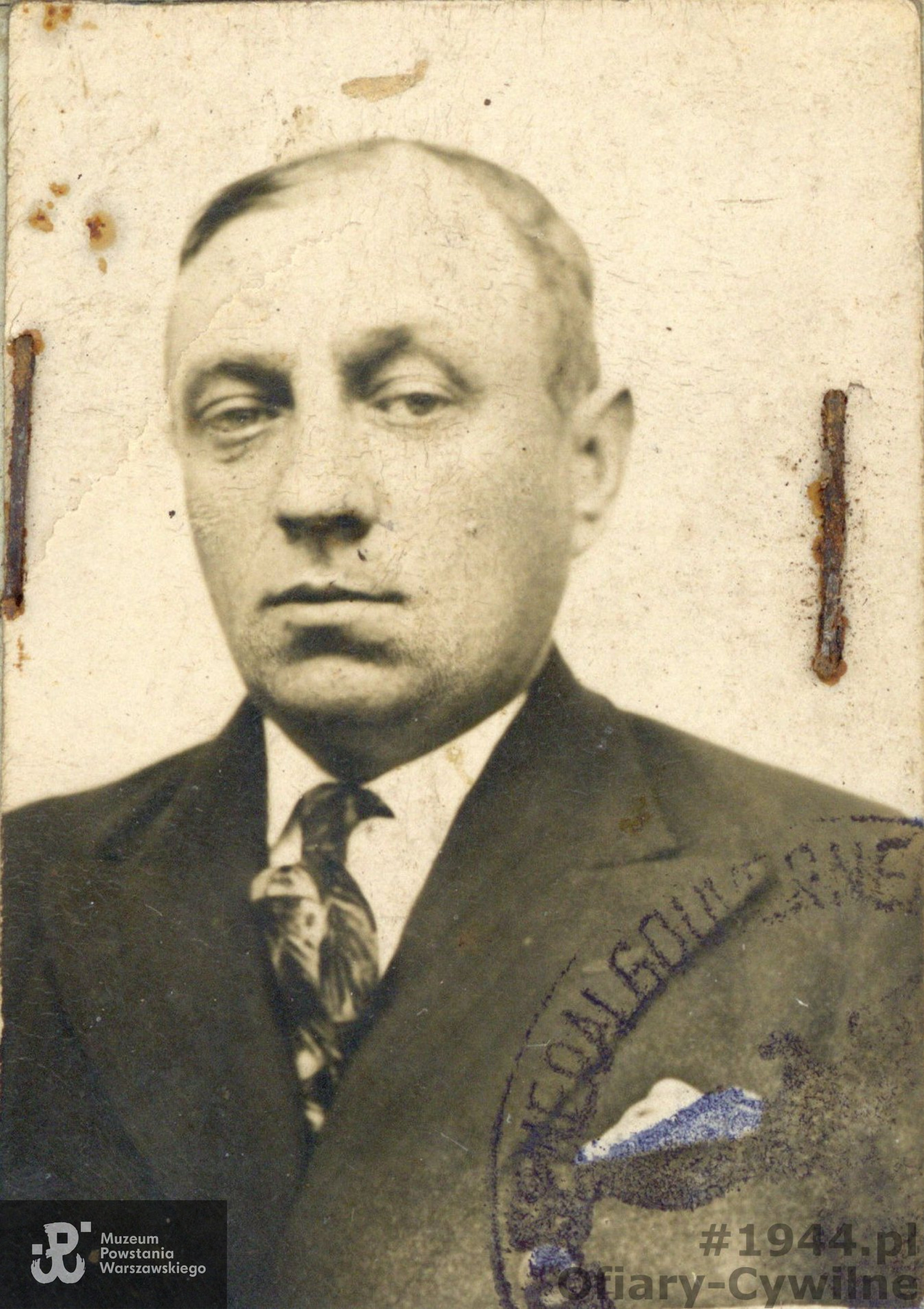 Kazimierz Woźniak (1896-1944), zdjęcie z karty wędkarskiej, ze zbiorów Muzeum Powstania Warszawskiego sygnatura P/8616, dar syna pana Józefa Woźniaka